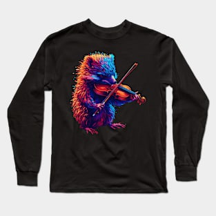 Echidna Playing Violin Long Sleeve T-Shirt